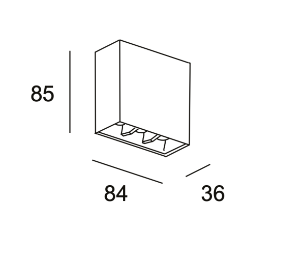 Bento Surface 3 Leds (Negro) - Imagen 2