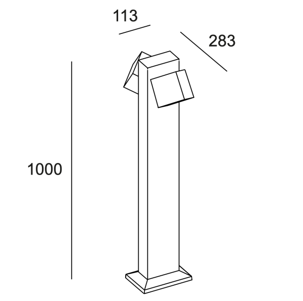 Cubus Bollard 22W  (Gris Urbano) - Imagen 3