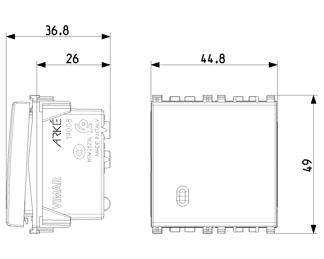 Pulsador 1P NO 10A 2M Metal - Imagen 2