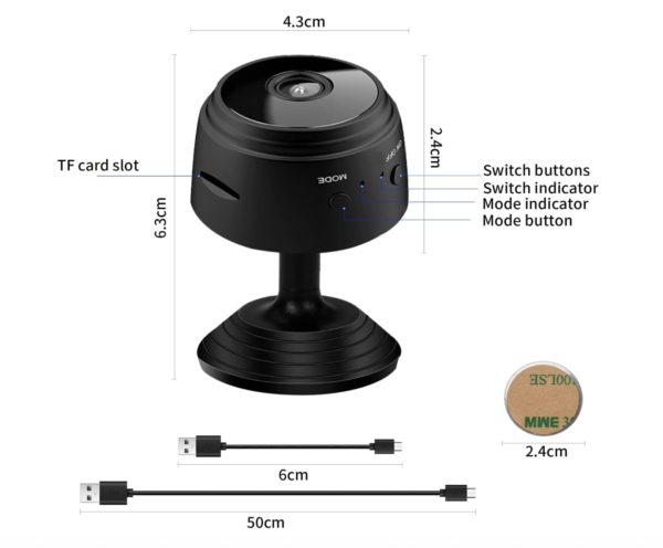 Cámara wifi 1080 LaV Black - Imagen 2
