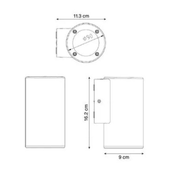 Aplique Single Cylinder White - Imagen 2